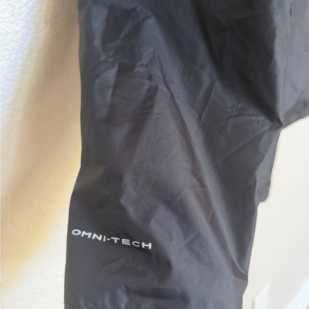 Columbia Omni Tech Women’s XL Black Waterproof Hooded Rain Jacket Full Zip EUC - Picture 4 of 4